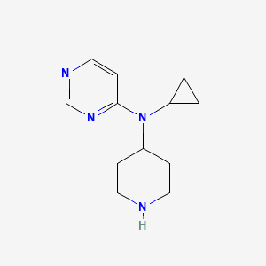 molecular formula C12H18N4 B1432585 N-环丙基-N-(哌啶-4-基)嘧啶-4-胺 CAS No. 1781768-10-2