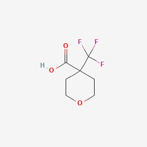 molecular formula C7H9F3O3 B1432595 4-(三氟甲基)氧杂环-4-羧酸 CAS No. 1524761-14-5