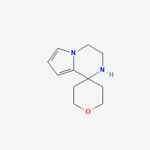 molecular formula C11H16N2O B1432618 3',4'-二氢-2'H-螺[氧杂环-4,1'-吡咯并[1,2-a]吡嗪] CAS No. 1542441-75-7