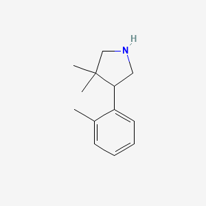 molecular formula C13H19N B1432620 3,3-二甲基-4-(邻甲苯基)吡咯烷 CAS No. 1781518-36-2