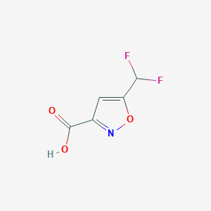 molecular formula C5H3F2NO3 B1432631 5-(二氟甲基)-1,2-噁唑-3-羧酸 CAS No. 1785023-01-9