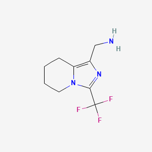molecular formula C9H12F3N3 B1432651 (3-(三氟甲基)-5,6,7,8-四氢咪唑并[1,5-a]吡啶-1-基)甲胺 CAS No. 1784336-45-3