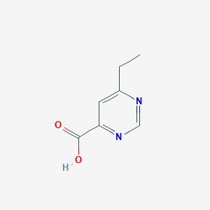 molecular formula C7H8N2O2 B1432662 6-乙基嘧啶-4-甲酸 CAS No. 1552214-15-9