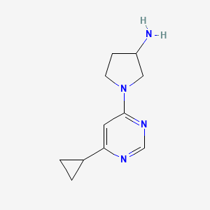 molecular formula C11H16N4 B1432685 1-(6-环丙基嘧啶-4-基)吡咯烷-3-胺 CAS No. 1557135-93-9