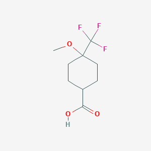 molecular formula C9H13F3O3 B1432715 4-Methoxy-4-(trifluoromethyl)cyclohexane-1-carboxylic acid CAS No. 1781102-64-4