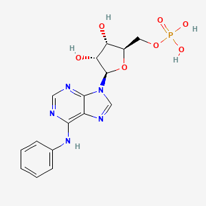 ((2R,3S,4R,5R)-3,4-Dihydroxy-5-(6-(phenylamino)-9H-purin-9-yl)tetrahydrofuran-2-yl)methyl dihydrogen phosphate