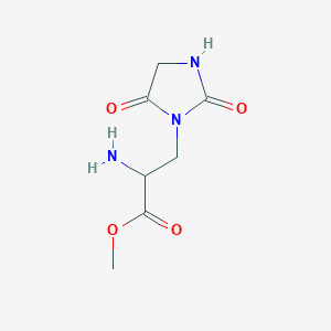 molecular formula C7H11N3O4 B1432730 Methyl 2-amino-3-(2,5-dioxoimidazolidin-1-yl)propanoate CAS No. 1544544-24-2