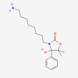 molecular formula C19H30N2O3 B14327303 3-(8-Aminooctyl)-4-hydroxy-5,5-dimethyl-4-phenyl-1,3-oxazolidin-2-one CAS No. 107196-95-2