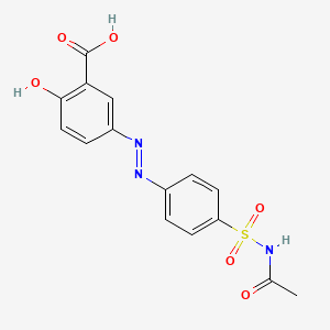 molecular formula C15H13N3O6S B14327324 3-{2-[4-(Acetylsulfamoyl)phenyl]hydrazinylidene}-6-oxocyclohexa-1,4-diene-1-carboxylic acid CAS No. 110679-57-7