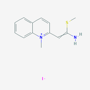 molecular formula C13H15IN2S B14327409 2-[2-Amino-2-(methylsulfanyl)ethenyl]-1-methylquinolin-1-ium iodide CAS No. 105467-55-8