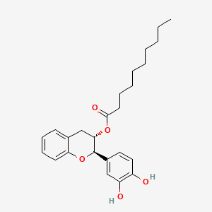 Decanoic acid, 2-(3,4-dihydroxyphenyl)-3,4-dihydro-2H-1-Benzopyran-3-yl ester, (2R-trans)-