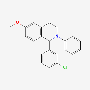 molecular formula C22H20ClNO B14327475 1,2,3,4-Tetrahydro-1-(3-chlorophenyl)-6-methoxy-2-phenylisoquinoline CAS No. 96719-54-9