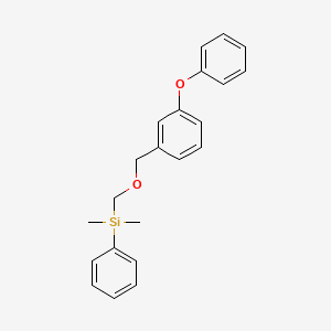 molecular formula C22H24O2Si B14327582 Silane, dimethyl(((3-phenoxyphenyl)methoxy)methyl)phenyl- CAS No. 106773-51-7