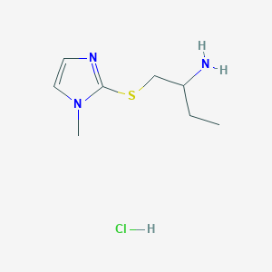 molecular formula C8H16ClN3S B1432764 1-((1-methyl-1H-imidazol-2-yl)thio)butan-2-amine hydrochloride CAS No. 244265-60-9