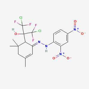 2-Cyclohexen-1-one, 6-(1,3-dichloro-2-hydroxy-1,1,3,3-tetrafluoropropyl)-3,5,5-trimethyl-, 2,4-dinitrophenylhydrazone