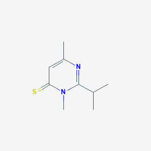 molecular formula C9H14N2S B14327697 3,6-Dimethyl-2-(propan-2-yl)pyrimidine-4(3H)-thione CAS No. 105459-41-4