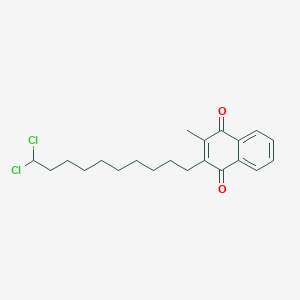 molecular formula C21H26Cl2O2 B14327800 2-(10,10-Dichlorodecyl)-3-methylnaphthalene-1,4-dione CAS No. 110217-19-1