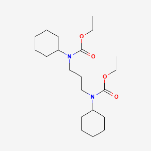 molecular formula C21H38N2O4 B14327865 Carbamic acid, 1,3-propanediylbis(cyclohexyl-, diethyl ester CAS No. 98225-20-8