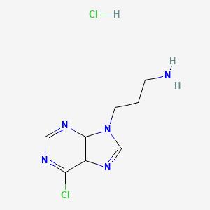 molecular formula C8H11Cl2N5 B1432788 3-(6-氯-9H-嘌呤-9-基)丙-1-胺盐酸盐 CAS No. 1824273-88-2