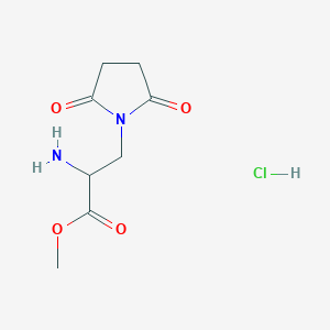 molecular formula C8H13ClN2O4 B1432789 Methyl 2-amino-3-(2,5-dioxopyrrolidin-1-yl)propanoate hydrochloride CAS No. 1864013-91-1