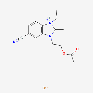 molecular formula C15H20BrN3O2 B14327890 3-[2-(Acetyloxy)ethyl]-5-cyano-1-ethyl-2-methyl-2,3-dihydro-1H-benzimidazol-1-ium bromide CAS No. 97377-78-1