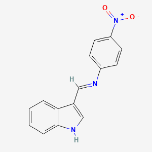 Benzenamine, N-(1H-indol-3-ylmethylene)-4-nitro-