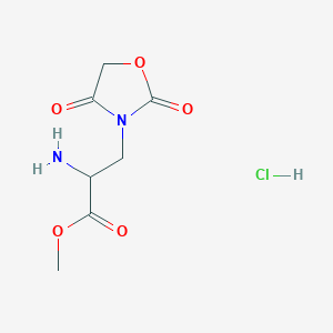 molecular formula C7H11ClN2O5 B1432792 Methyl 2-amino-3-(2,4-dioxooxazolidin-3-yl)propanoate hydrochloride CAS No. 1822515-14-9