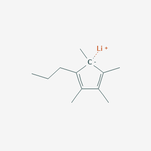 molecular formula C12H19Li B14327967 lithium;1,2,3,5-tetramethyl-4-propylcyclopenta-1,3-diene CAS No. 101960-68-3