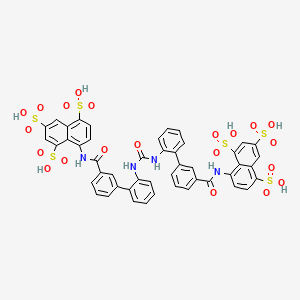 molecular formula C47H34N4O21S6 B14328007 8,8'-[Carbonylbis(azanediyl[1,1'-biphenyl]-2,3'-diylcarbonylazanediyl)]di(naphthalene-1,3,5-trisulfonic acid) CAS No. 111129-61-4