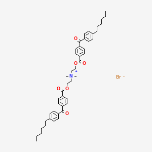 molecular formula C46H56BrNO6 B14328009 Ethanaminium, 2-((4-(4-hexylbenzoyl)benzoyl)oxy)-N-(2-((4-(4-hexylbenzoyl)benzoyl)oxy)ethyl)-N,N-dimethyl-, bromide CAS No. 108418-25-3