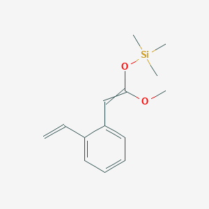 molecular formula C14H20O2Si B14328050 {[2-(2-Ethenylphenyl)-1-methoxyethenyl]oxy}(trimethyl)silane CAS No. 102802-55-1