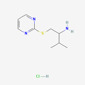 molecular formula C9H16ClN3S B1432811 3-Methyl-1-(pyrimidin-2-ylthio)butan-2-amine hydrochloride CAS No. 1864054-03-4