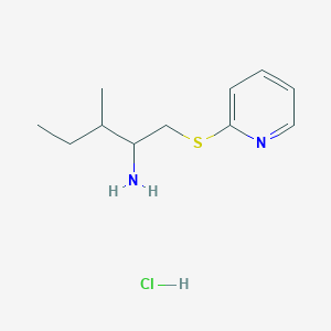 3-Methyl-1-(pyridin-2-ylthio)pentan-2-amine hydrochloride