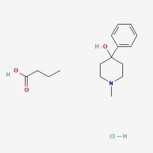 molecular formula C16H26ClNO3 B14328221 4-Piperidinol, 1-methyl-4-phenyl-, butyrate, hydrochloride CAS No. 101255-45-2