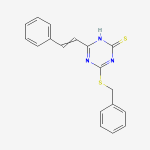 molecular formula C18H15N3S2 B14328239 4-(Benzylsulfanyl)-6-(2-phenylethenyl)-1,3,5-triazine-2(1H)-thione CAS No. 111697-95-1