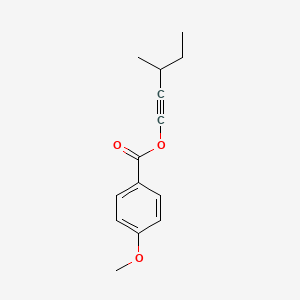 molecular formula C14H16O3 B14328243 3-Methylpent-1-yn-1-yl 4-methoxybenzoate CAS No. 104911-38-8