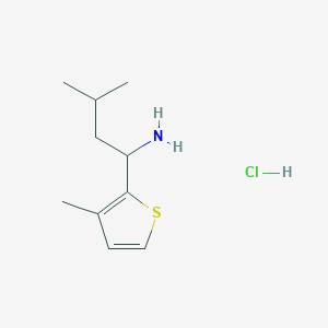 molecular formula C10H18ClNS B1432828 3-Methyl-1-(3-methylthiophen-2-yl)butan-1-amine hydrochloride CAS No. 1864058-73-0