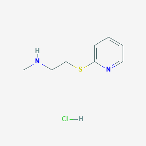 molecular formula C8H13ClN2S B1432836 N-methyl-2-(pyridin-2-ylthio)ethan-1-amine hydrochloride CAS No. 1864073-97-1