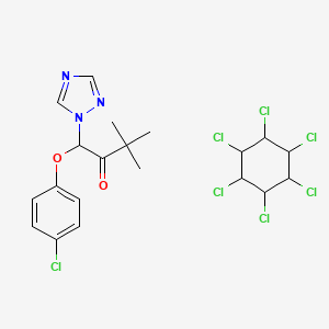 molecular formula C20H22Cl7N3O2 B14328417 1-(4-Chlorophenoxy)-3,3-dimethyl-1-(1,2,4-triazol-1-yl)butan-2-one;1,2,3,4,5,6-hexachlorocyclohexane CAS No. 104276-45-1