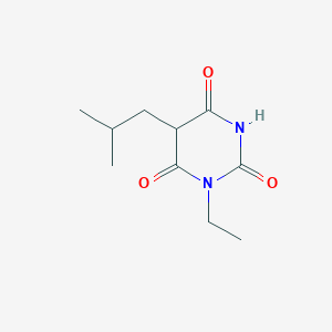 molecular formula C10H16N2O3 B14328422 1-Ethyl-5-(2-methylpropyl)pyrimidine-2,4,6(1H,3H,5H)-trione CAS No. 109791-24-4