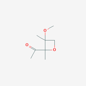 molecular formula C8H14O3 B14328433 1-(3-Methoxy-2,3-dimethyloxetan-2-yl)ethanone CAS No. 99797-07-6