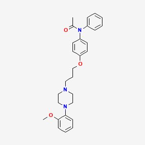 molecular formula C28H33N3O3 B14328463 Acetamide, N-(4-(3-(4-(2-methoxyphenyl)-1-piperazinyl)propoxy)phenyl)-N-phenyl- CAS No. 104655-19-8