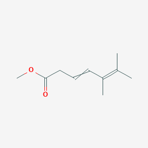 molecular formula C10H16O2 B14328468 Methyl 5,6-dimethylhepta-3,5-dienoate CAS No. 109987-93-1