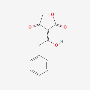 molecular formula C12H10O4 B14328506 3-(1-Hydroxy-2-phenylethylidene)oxolane-2,4-dione CAS No. 109480-19-5