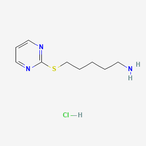molecular formula C9H16ClN3S B1432855 5-(Pyrimidin-2-ylthio)pentan-1-amine hydrochloride CAS No. 1864056-24-5