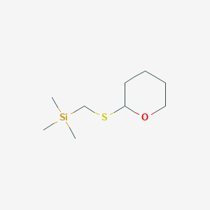 molecular formula C9H20OSSi B14328560 Trimethyl{[(oxan-2-yl)sulfanyl]methyl}silane CAS No. 98194-90-2