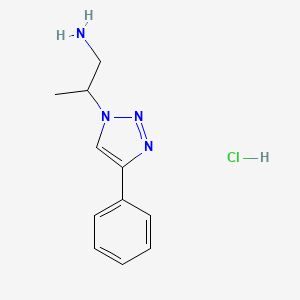 molecular formula C11H15ClN4 B1432865 2-(4-phenyl-1H-1,2,3-triazol-1-yl)propan-1-amine hydrochloride CAS No. 1824049-68-4