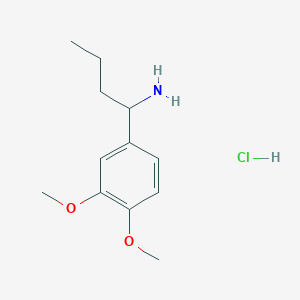 molecular formula C12H20ClNO2 B1432868 1-(3,4-Dimethoxyphenyl)butan-1-amine hydrochloride CAS No. 100252-51-5