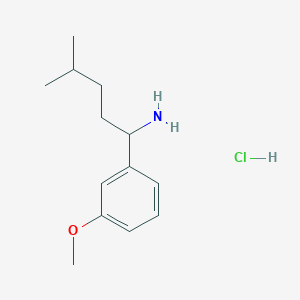 molecular formula C13H22ClNO B1432870 1-(3-Methoxyphenyl)-4-methylpentan-1-amine hydrochloride CAS No. 1864074-49-6