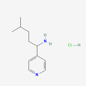 molecular formula C11H19ClN2 B1432871 4-Methyl-1-(pyridin-4-yl)pentan-1-amine hydrochloride CAS No. 1864014-02-7